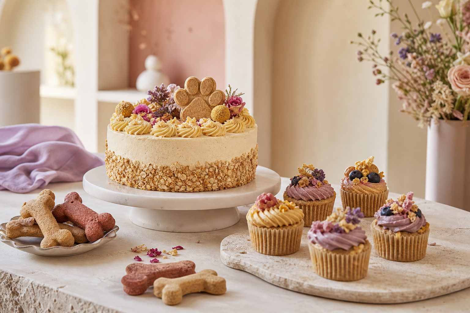 Artisanal pet cake, cupcakes and biscuits