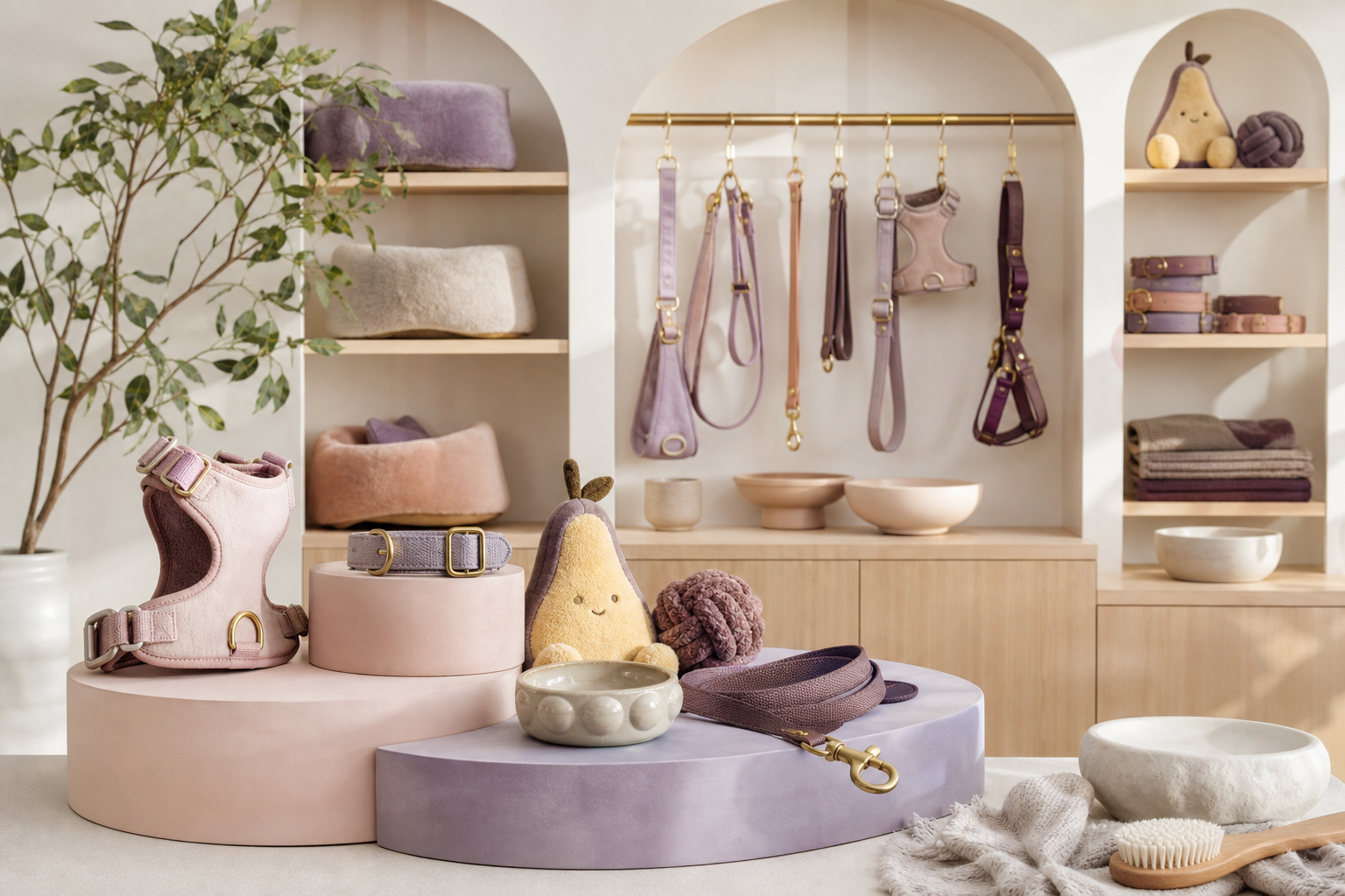 Modern pet boutique accessories